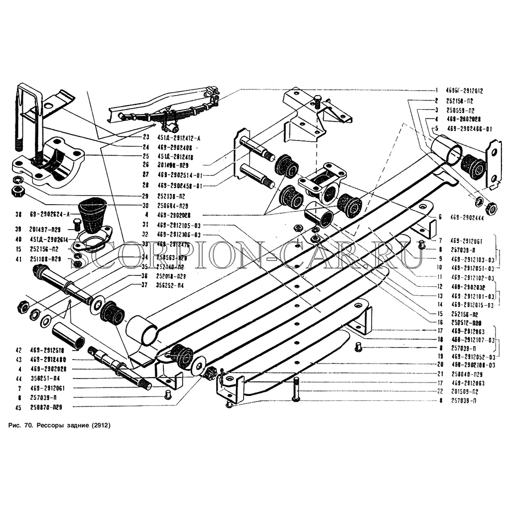 Autobusa piekares lapu atsperes - 469 un 452 - OEM 469-2302032