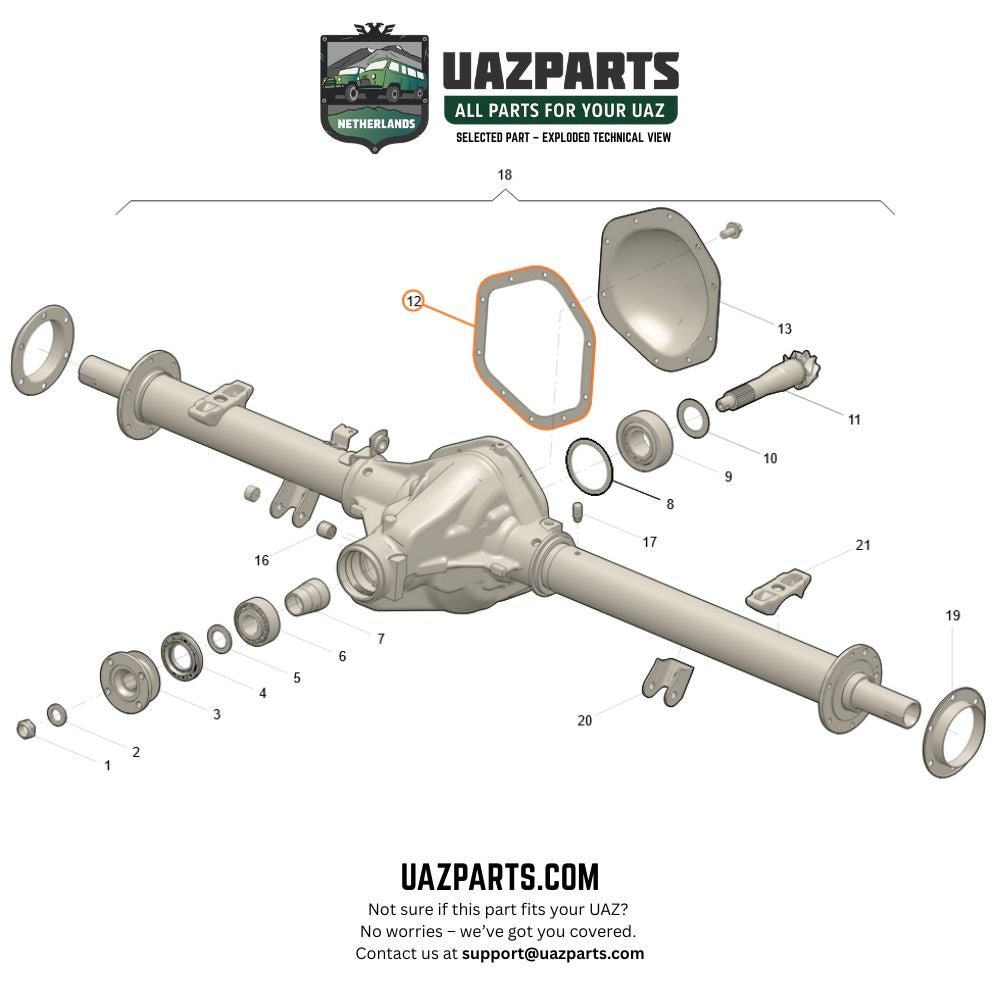 Diff Gasket Spicer axl - Patriot, Profi, Hunter & 469, Bukhanka - OEM 316000240101911 - - UAZ spare parts