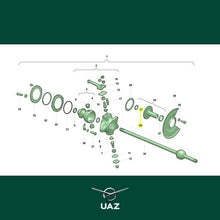Įkelti paveikslėlį į galerijos peržiūrą, Front Axle Flange Bushing 33 mm – Bukhanka (Classic 2.4L &amp; 2.9L, Modern 2.7L), Hunter &amp; 469 (2.4L, 2.7L &amp; 2.9L) – OEM 006900230408300 - Axles, cardan &amp; suspension - UAZ spare parts