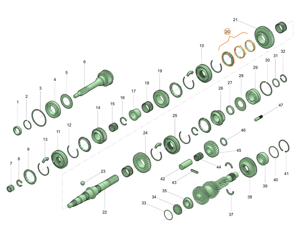 Senkromeç Dişlisi 1. Vites 5 İleri - Bukhanka Modern (2.7L); Avcı & 469 (2.7L) OEM 255-1701115