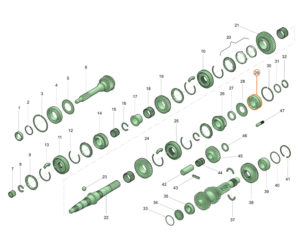 Växellådsutgångsända lager 5-växlad – Västerländsk kvalitet – Bukhanka, Hunter & 469 (2.7L) 315195170115300