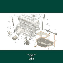 Laden Sie das Bild in den Galerie-Viewer, Oil Sump Pan – Bukhanka Modern, Hunter &amp; 469 (2.7 Injection), Patriot, Profi – OEM 409-1009010-01
