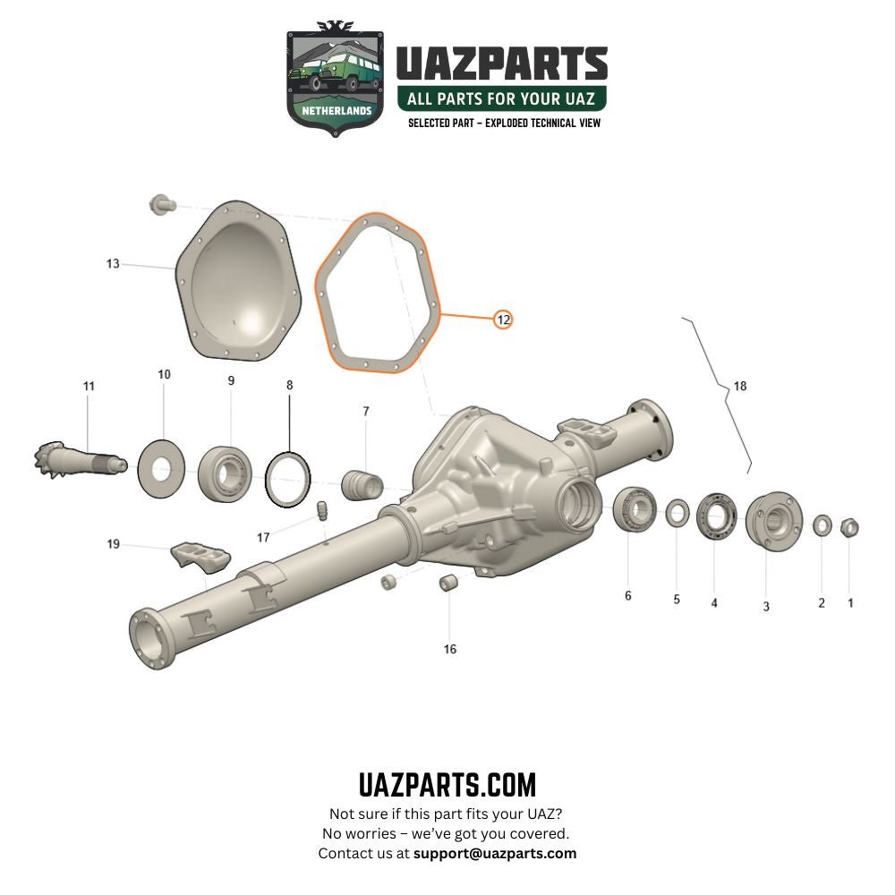 Diff Gasket - Patriot, Profi, Hunter & 469, Bukhanka - OEM 316000240101911 – UAZPARTS.COM UAZ PART – OEM