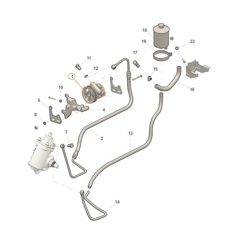 Pompa servodirecție fără filet – Bukhanka Modern (2,7L) – OEM 220695 340101010