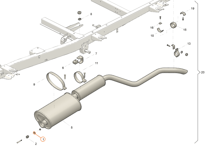 Exhaust spring tension Kit 2pcs - Bukhanka Modern (2.7L) - OEM 3160 - 20 - 1203255 - 01 – UAZPARTS.COM UAZ PART – OEM 