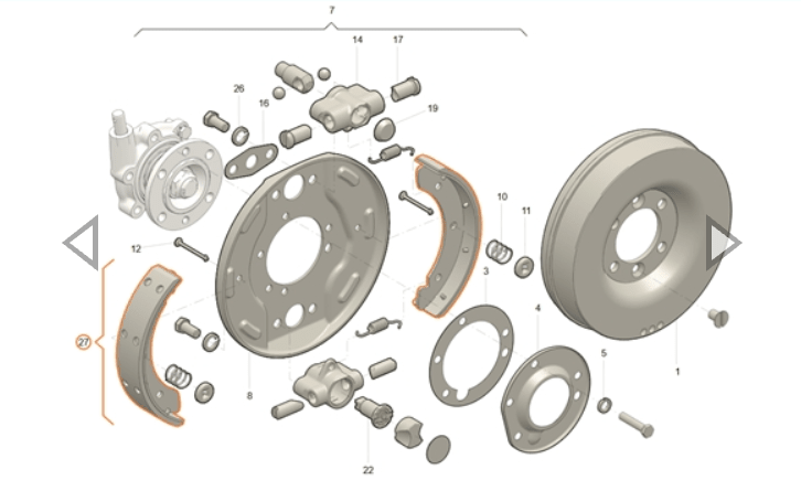 Handbrake Shoe (set of 2) – Bukhanka (Classic & Modern) and Hunter/469 (Classic and Modern) – OEM 006900350701400 - Brake system - UAZ spare parts