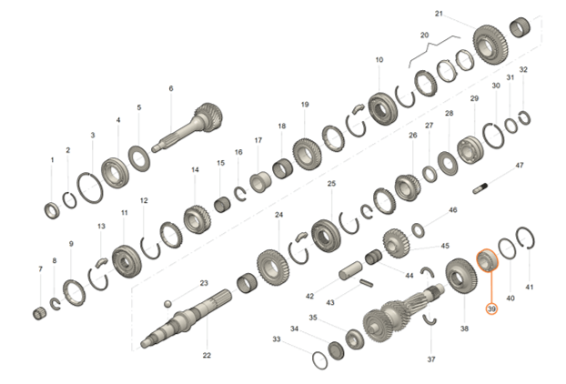Output Shaft Bearing, 5 - Speed - Bukhanka Modern (2.7L) - OEM 315195170107300 – UAZPARTS.COM UAZ PART – OEM 315195170107300