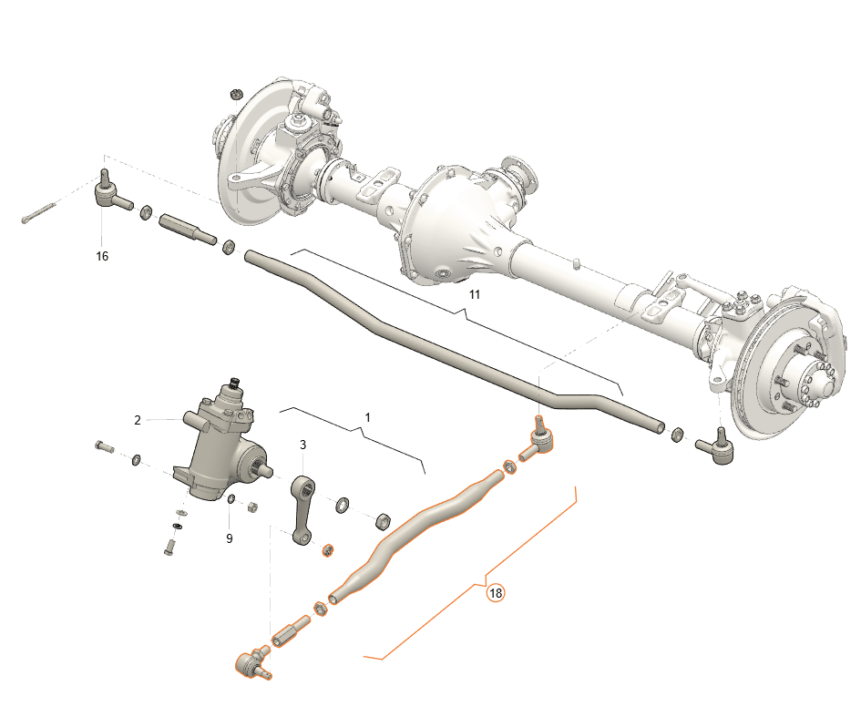 Steering Rod (Short) – Bukhanka Modern (2.7L) – OEM 396200 - 3414010 - 01 – UAZPARTS.COM UAZ PART – OEM 396200-3414010-01