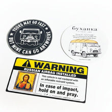 Charger l'image dans la galerie, UAZPARTS Sticker Pack #2 – 3 Collectible UAZ &amp; Bukhanka Stickers - - UAZ spare parts